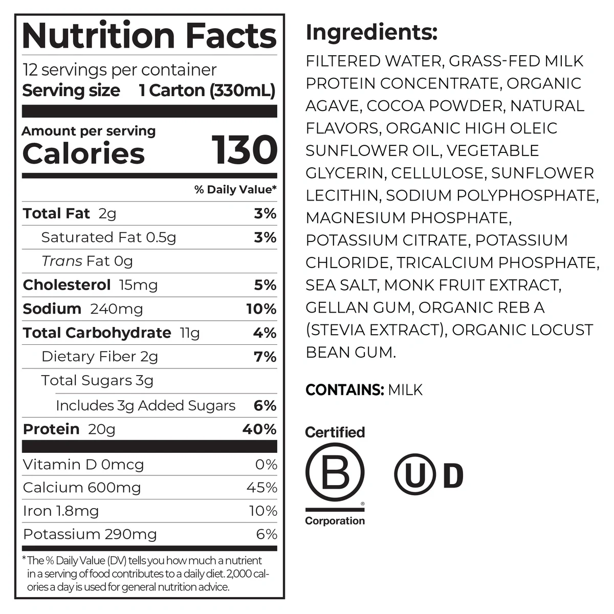 20g Clean Protein Shake - Creamy Chocolate Fudge - Image 3