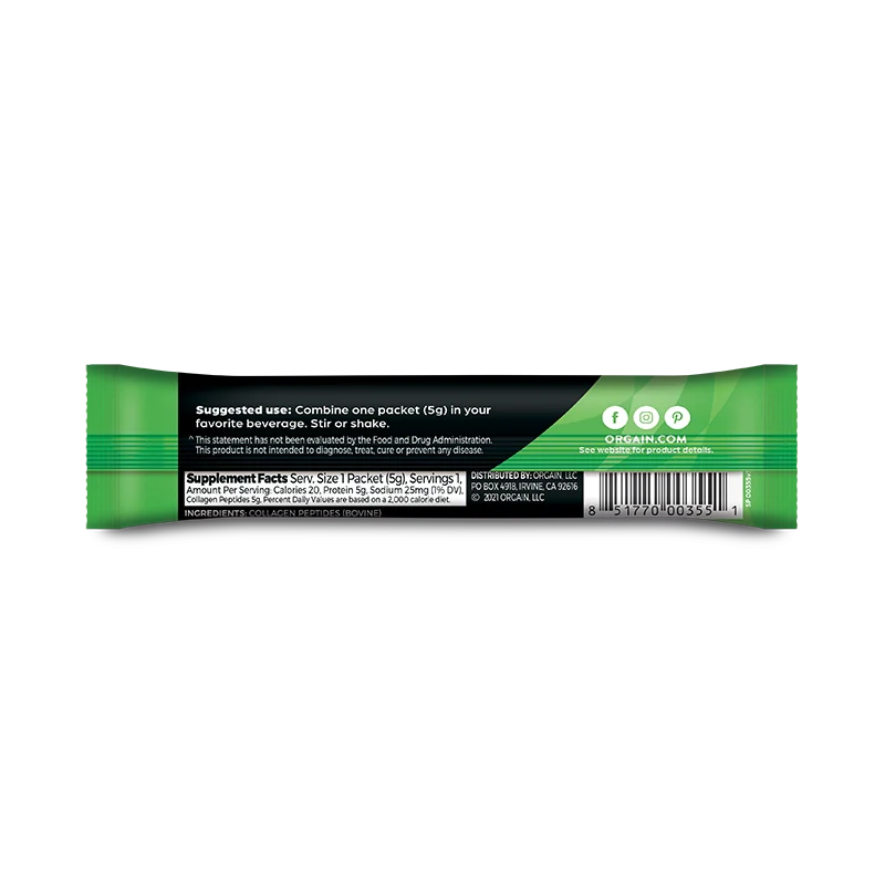 Grass Fed Pasture Raised Collagen Peptides 25 Ct Stick Pack - Image 3