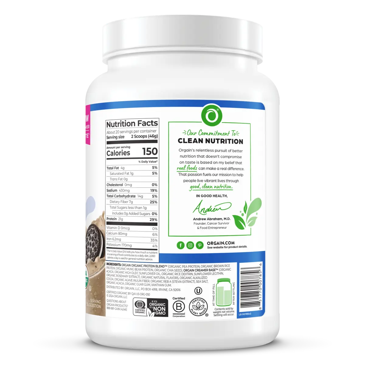 Organic Protein™ Plant Based Protein Powder - Cookies 'n Cream - Image 4