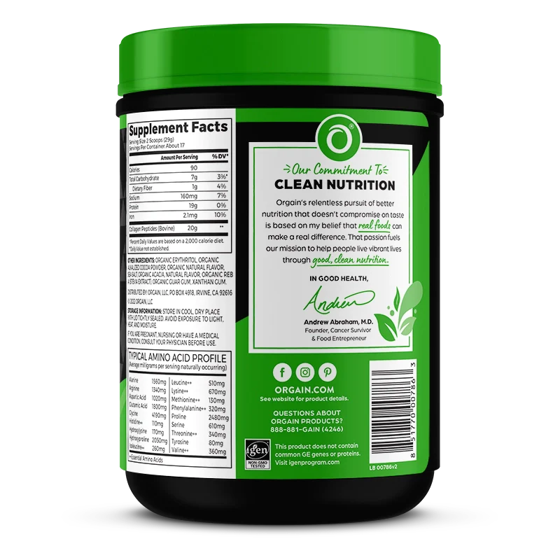 Grass Fed Pasture Raised Collagen Peptides - Chocolate - Image 4