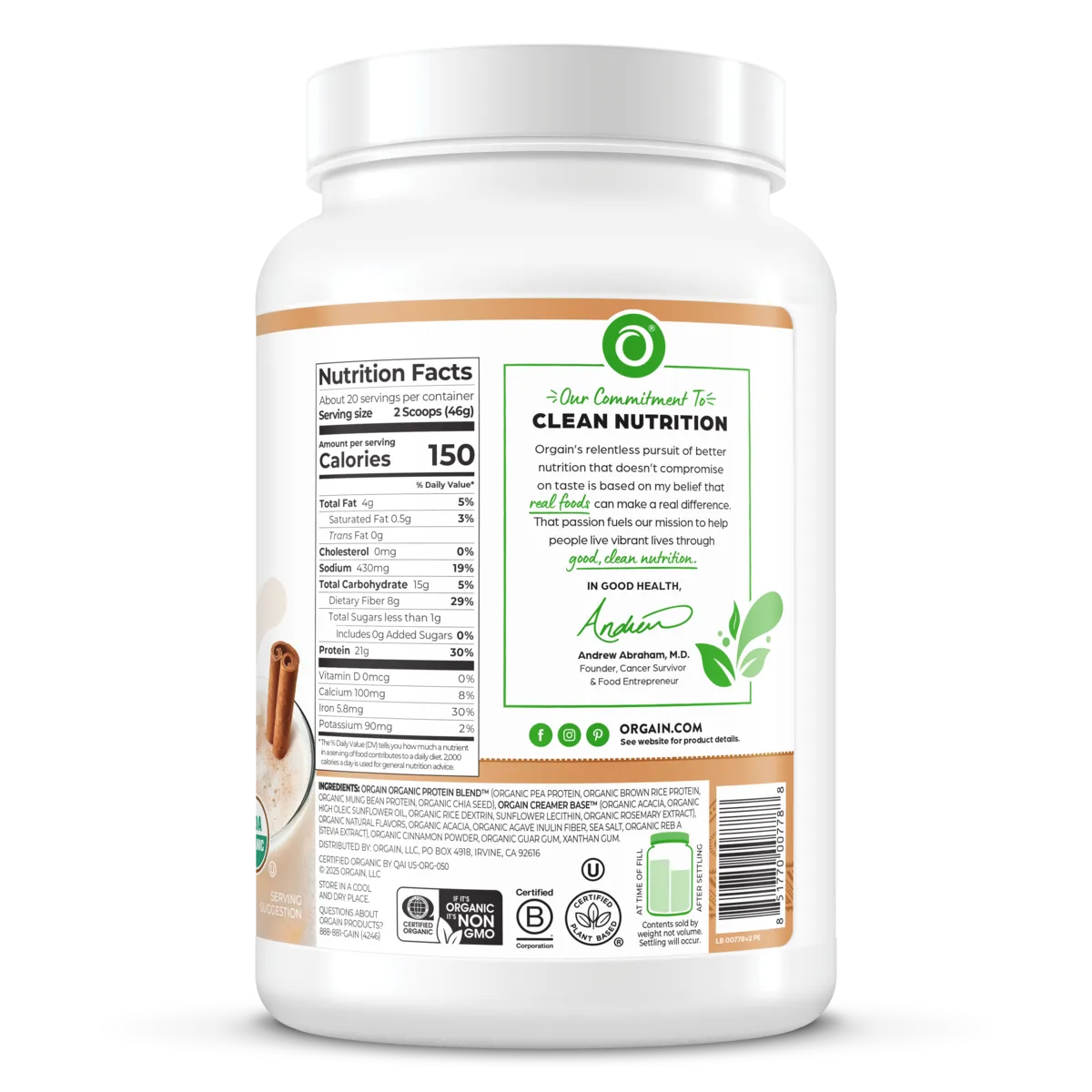 Organic Protein™ Plant Based Protein Powder - Horchata - Image 4