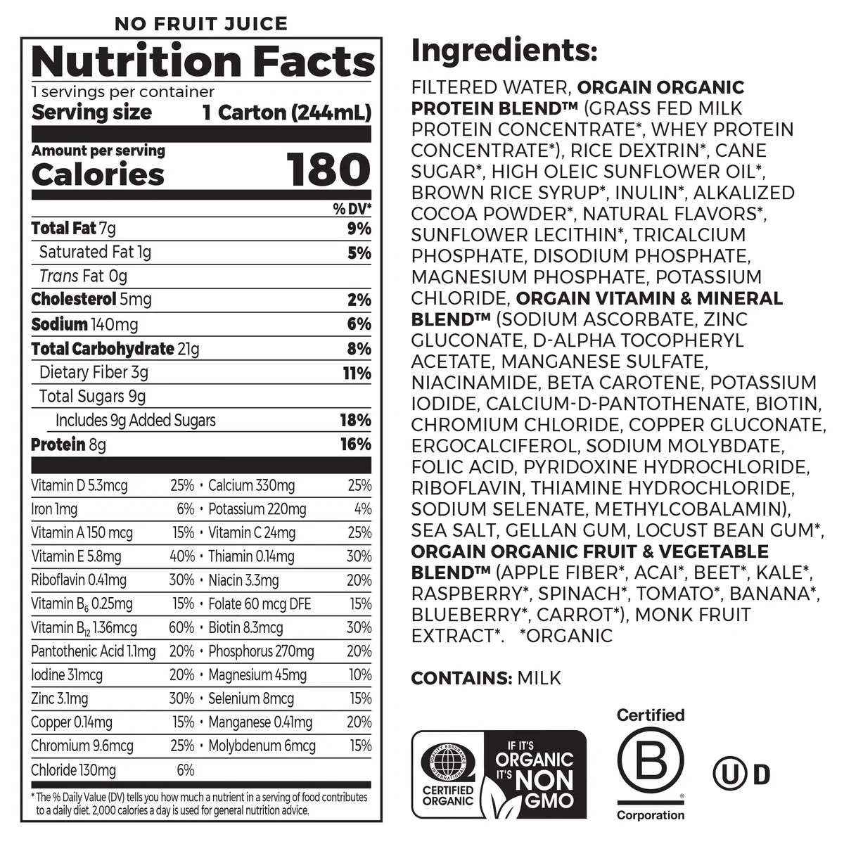 Kids Protein Organic Nutrition Shake - Chocolate - Image 3