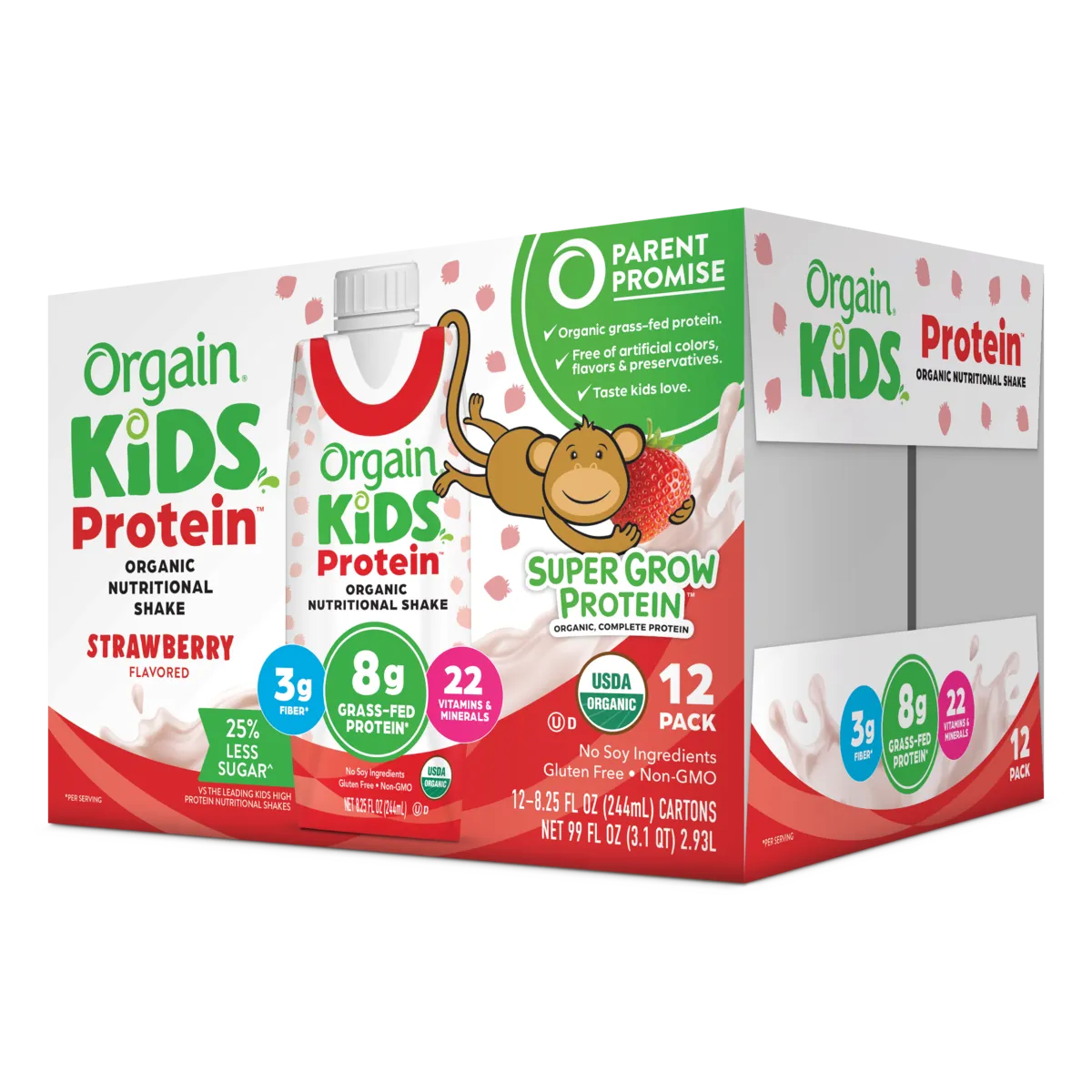 Kids Protein Organic Nutrition Shake - Strawberry - Image 3
