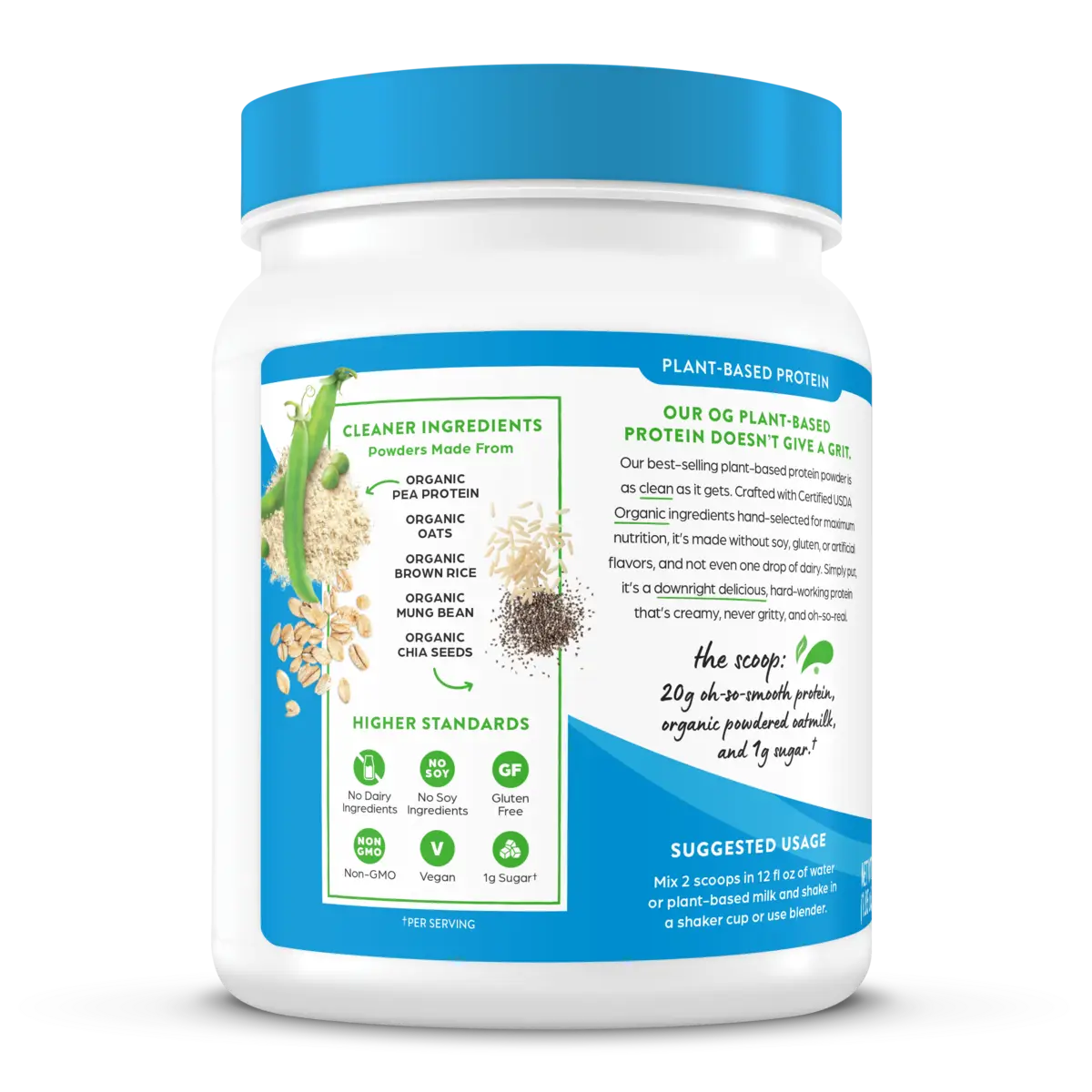 Organic Protein™ + Oatmilk Plant Based Protein Powder - Chocolate - Image 3