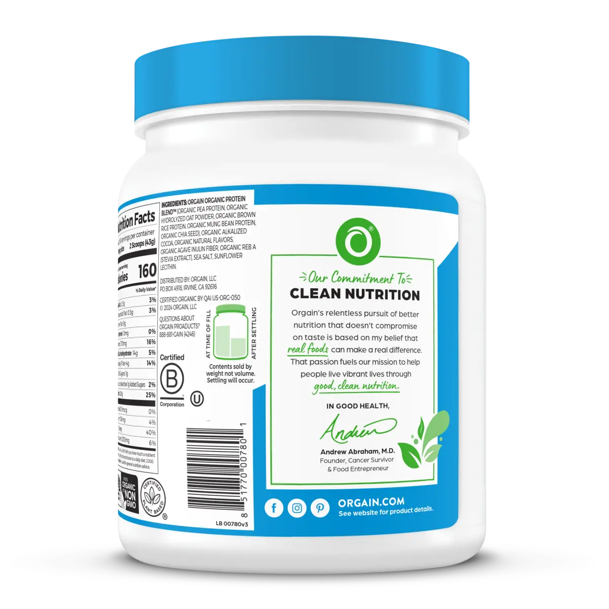 Organic Protein™ + Oatmilk Plant Based Protein Powder - Chocolate - Image 4