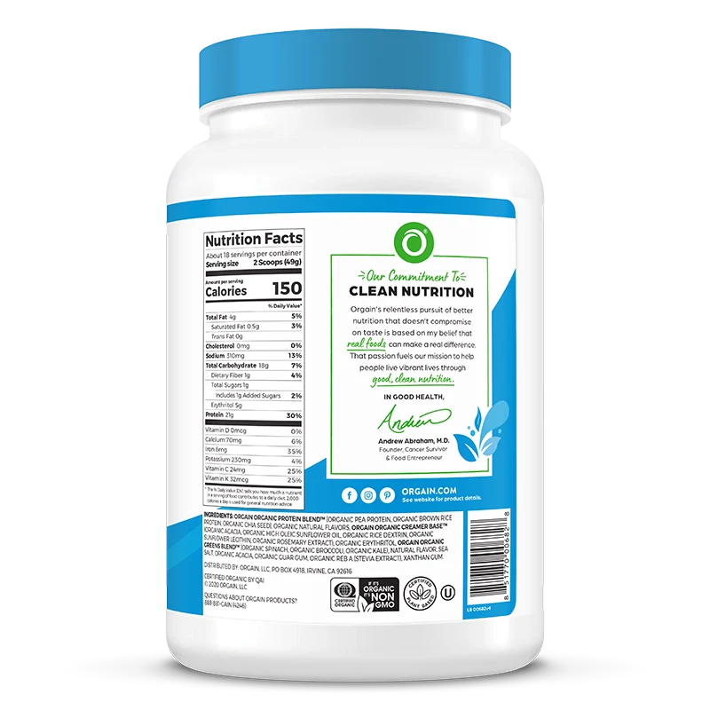 Organic Protein™ & Greens Plant Based Protein Powder - Vanilla Bean - Image 4