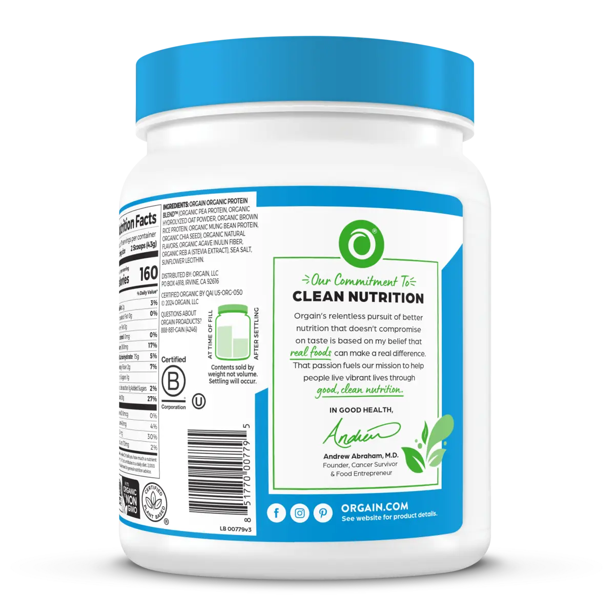 Organic Protein™ + Oatmilk Plant Based Protein Powder - Vanilla - Image 4