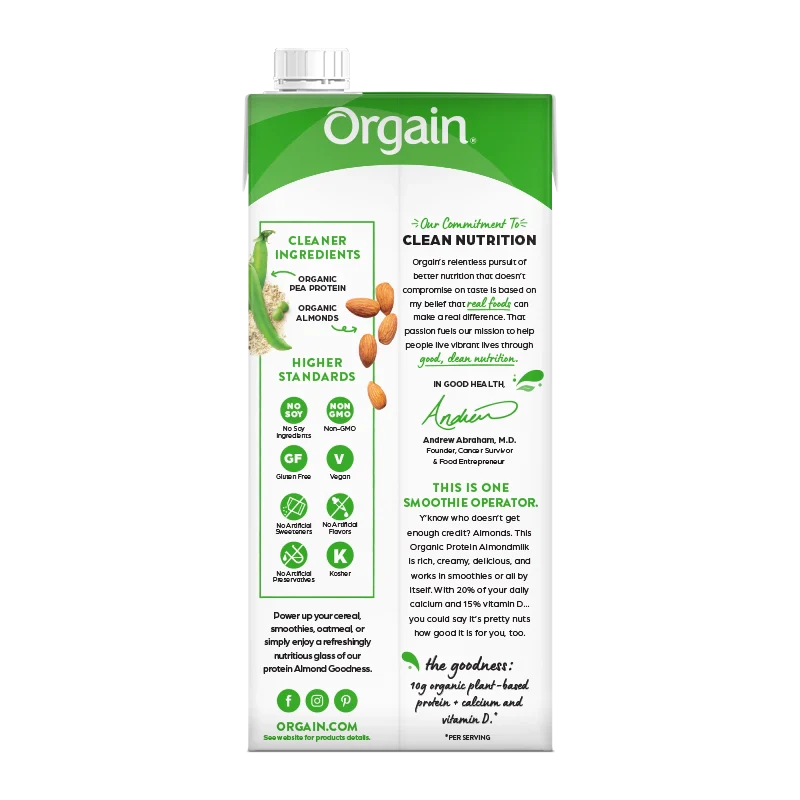 Organic Protein™ Almond Milk - Unsweetened Vanilla - Image 4