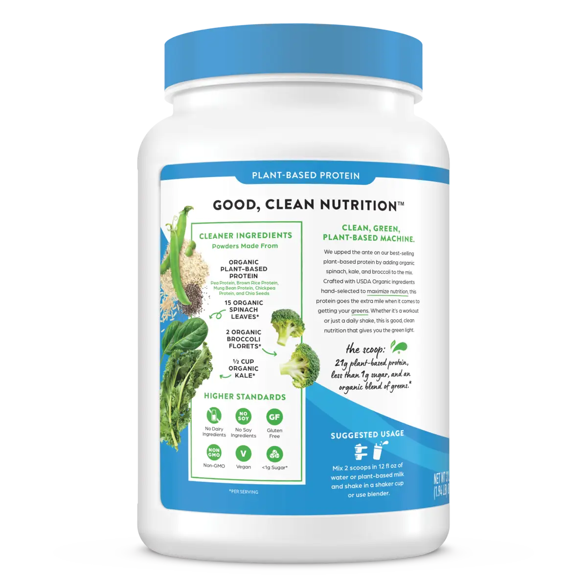 Organic Protein™ & Greens Plant Based Protein Powder - Creamy Chocolate Fudge - Image 3