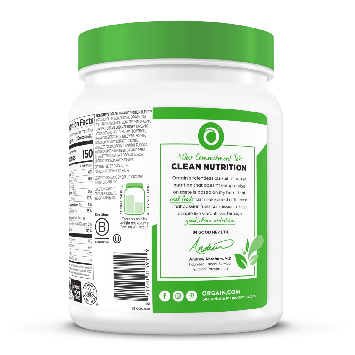 Organic Protein™ Plant Based Protein Powder - Creamy Chocolate Fudge - Image 10