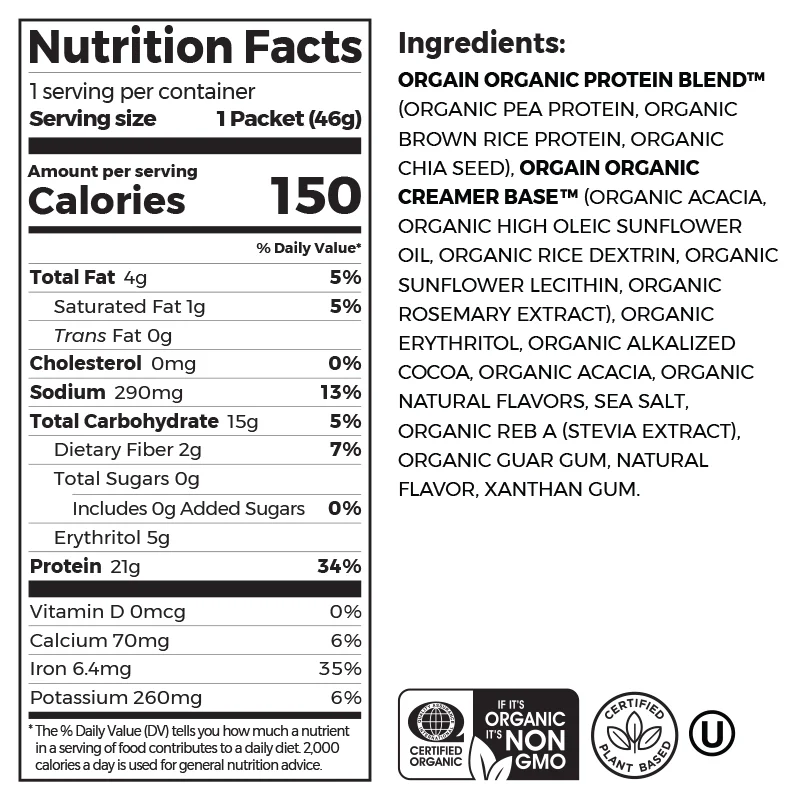 Organic Protein™ Plant Based Protein Powder - Creamy Chocolate Fudge - Image 12
