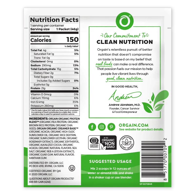 Organic Protein™ Plant Based Protein Powder - Creamy Chocolate Fudge - Image 13