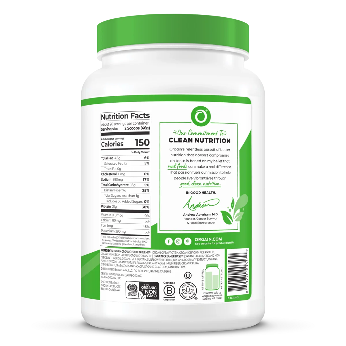 Organic Protein™ Plant Based Protein Powder - Creamy Chocolate Fudge - Image 5