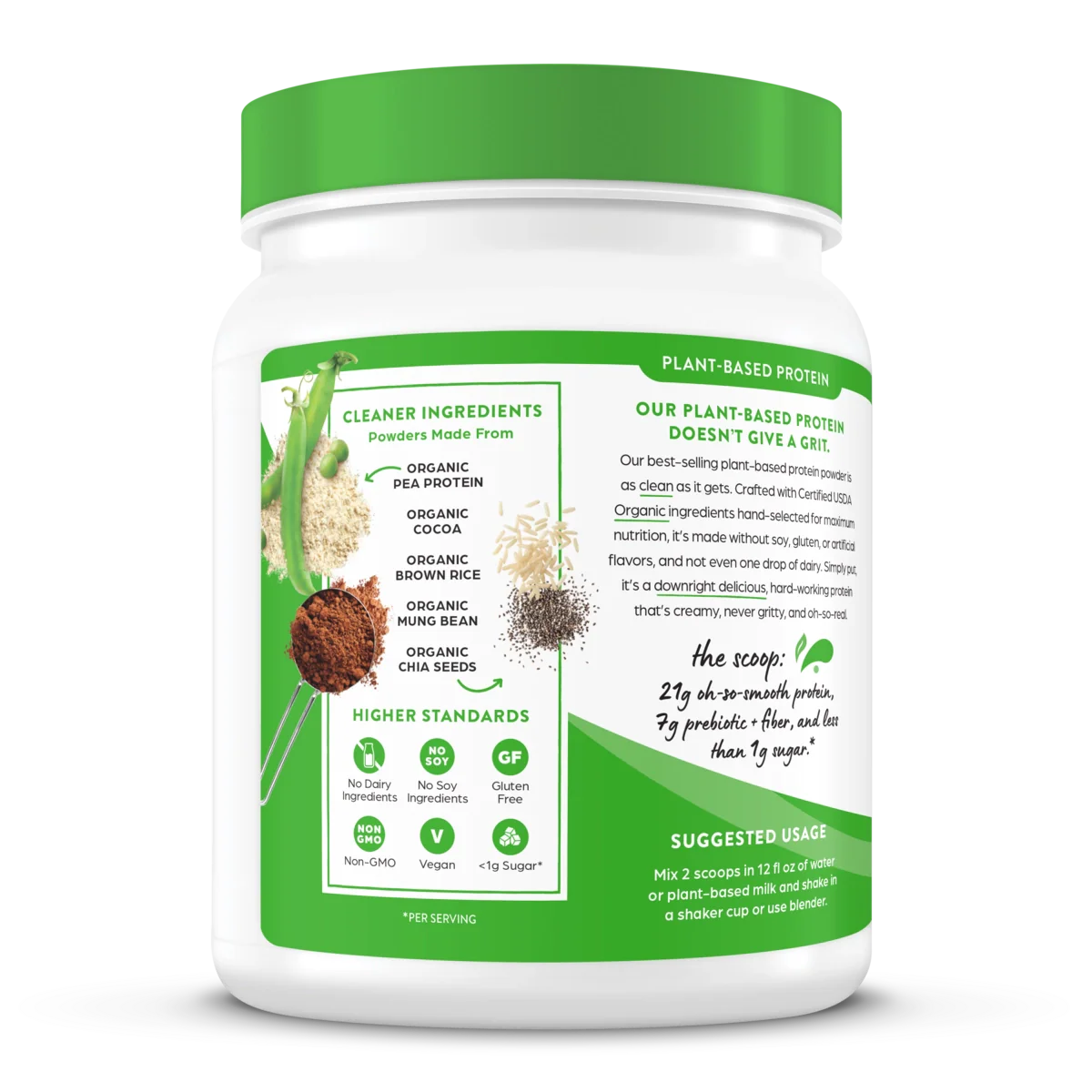 Organic Protein™ Plant Based Protein Powder - Creamy Chocolate Fudge - Image 9