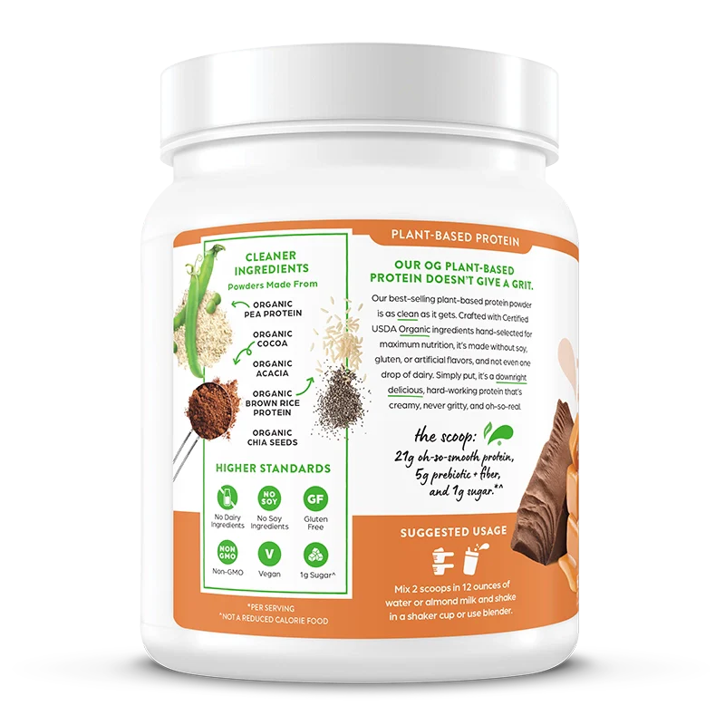 Organic Protein™ Plant Based Protein Powder - Chocolate Caramel Sea Salt - Image 3