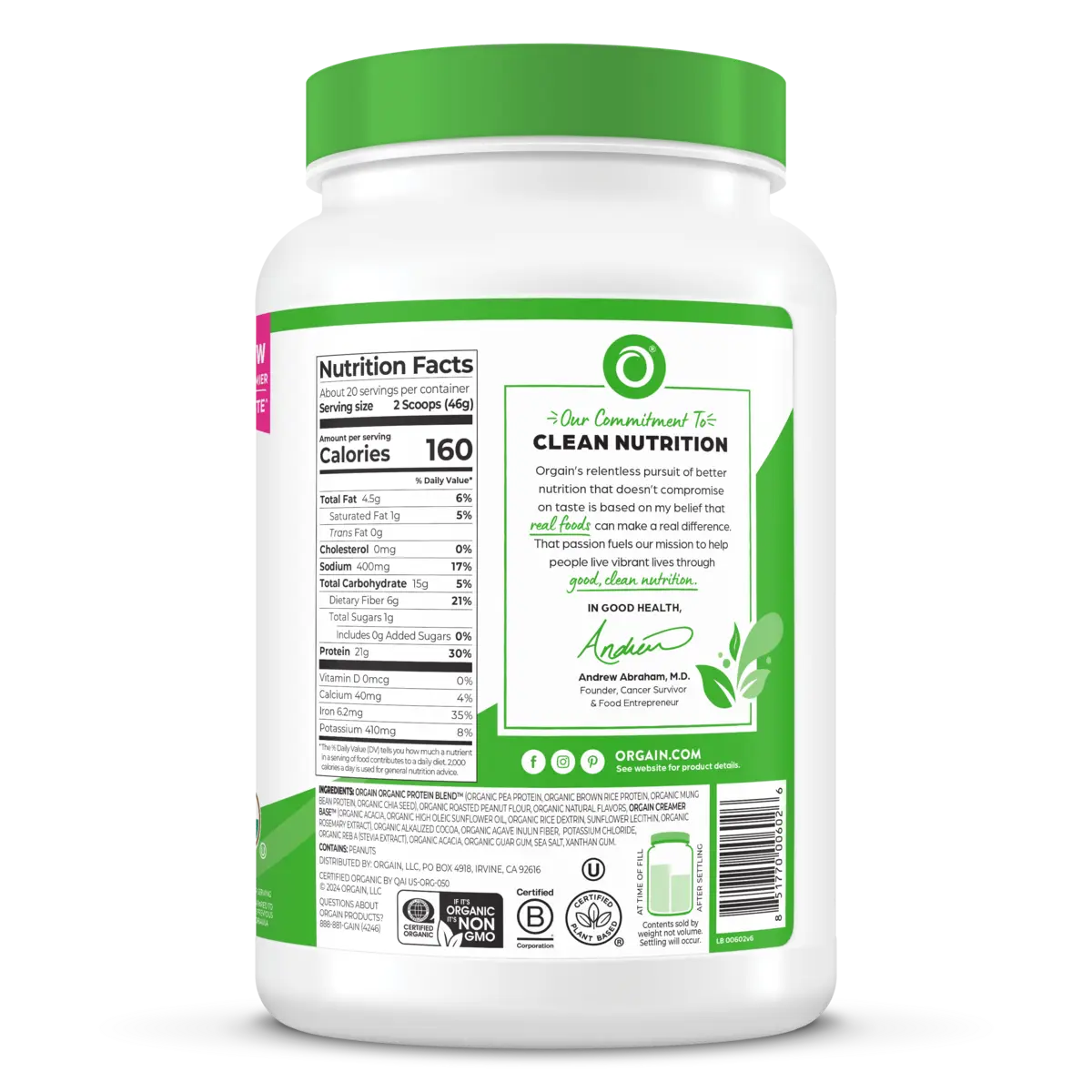 Organic Protein™ Plant Based Protein Powder - Chocolate Peanut Butter - Image 4