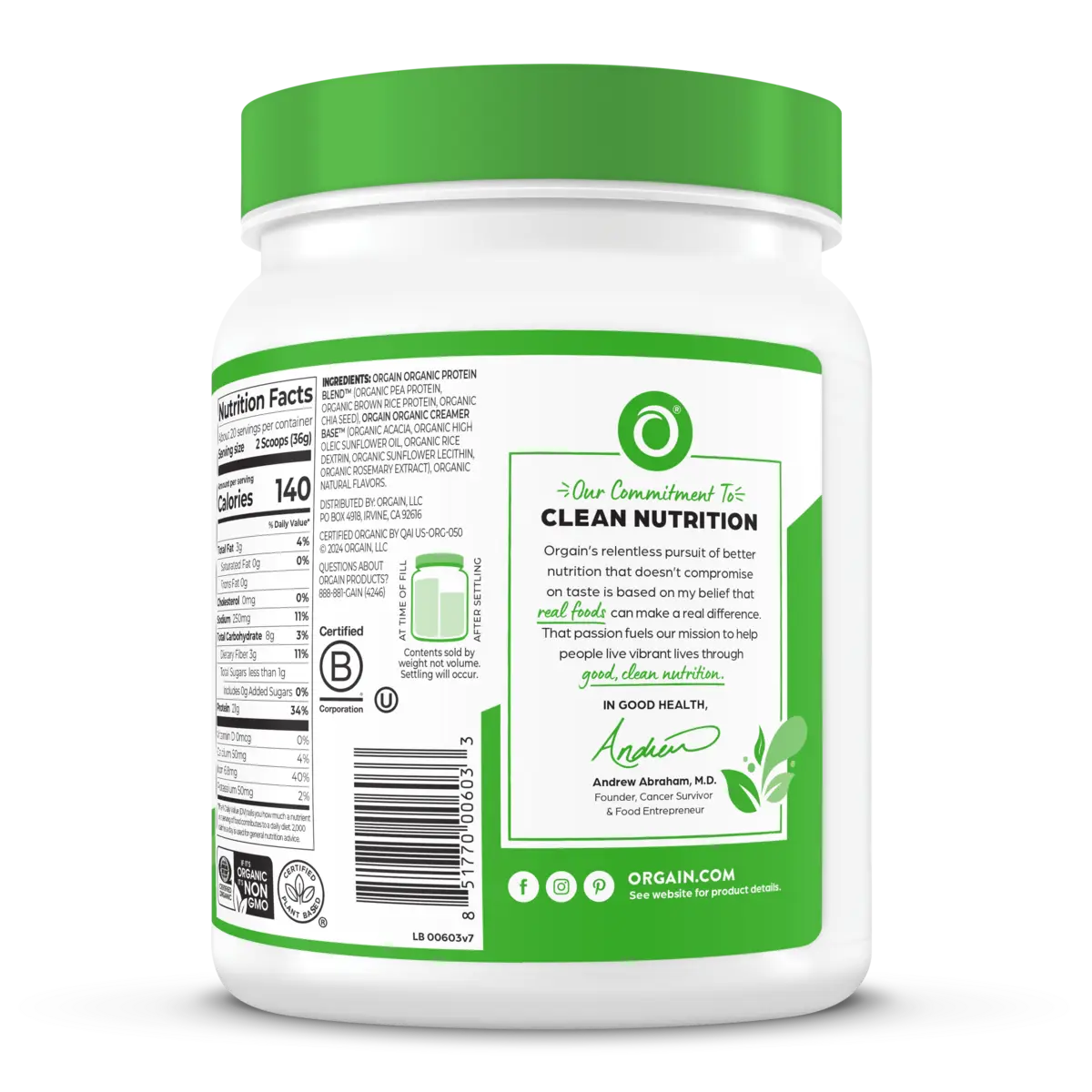 Organic Protein™ Plant Based Protein Powder - Natural Unsweetened - Image 4