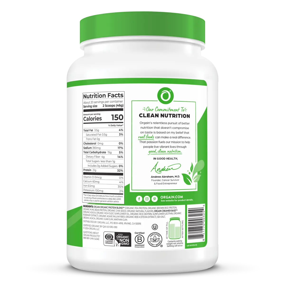 Organic Protein™ Plant Based Protein Powder - Vanilla Bean - Image 4