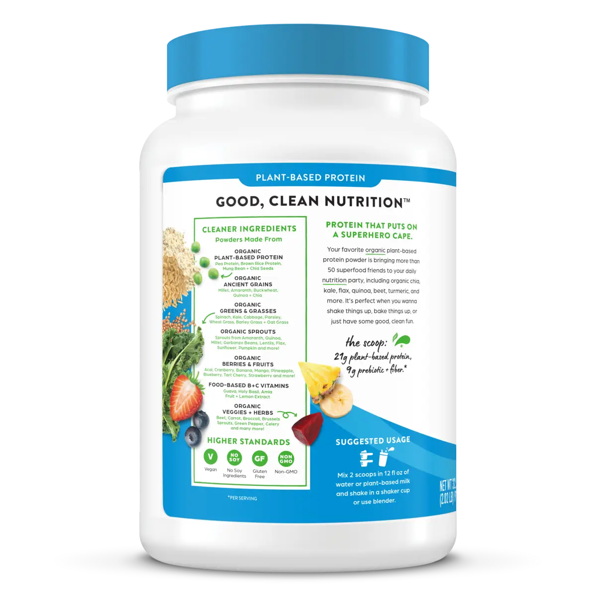 Organic Protein™ & Superfoods Plant Based Protein Powder - Creamy Chocolate Fudge - Image 3