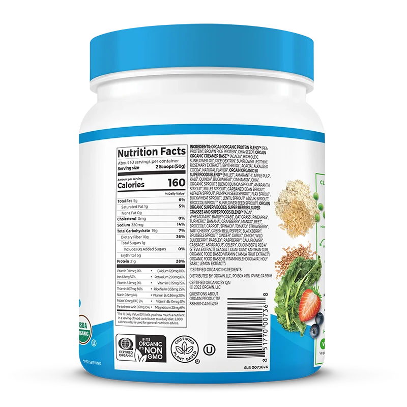 Organic Protein™ & Superfoods Plant Based Protein Powder - Creamy Chocolate Fudge - Image 8