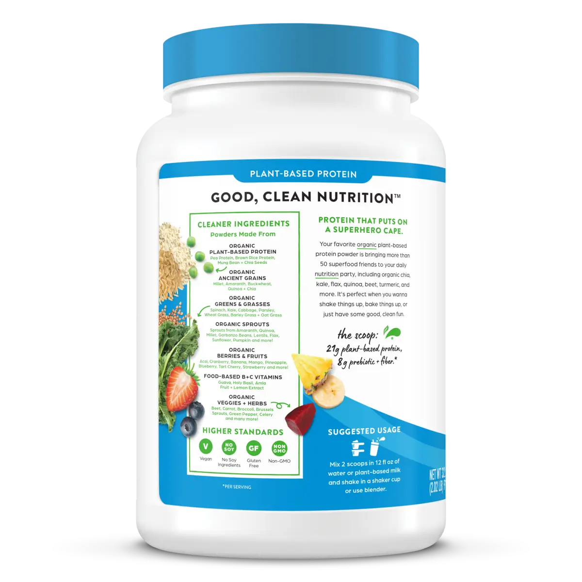 Organic Protein™ & Superfoods Plant Based Protein Powder - Vanilla bean - Image 3