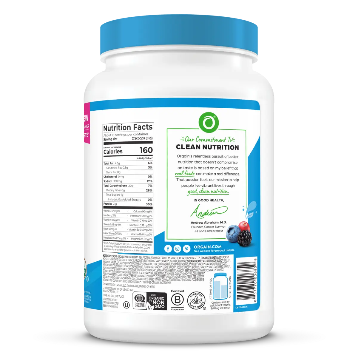 Organic Protein™ & Superfoods Plant Based Protein Powder - Vanilla bean - Image 4