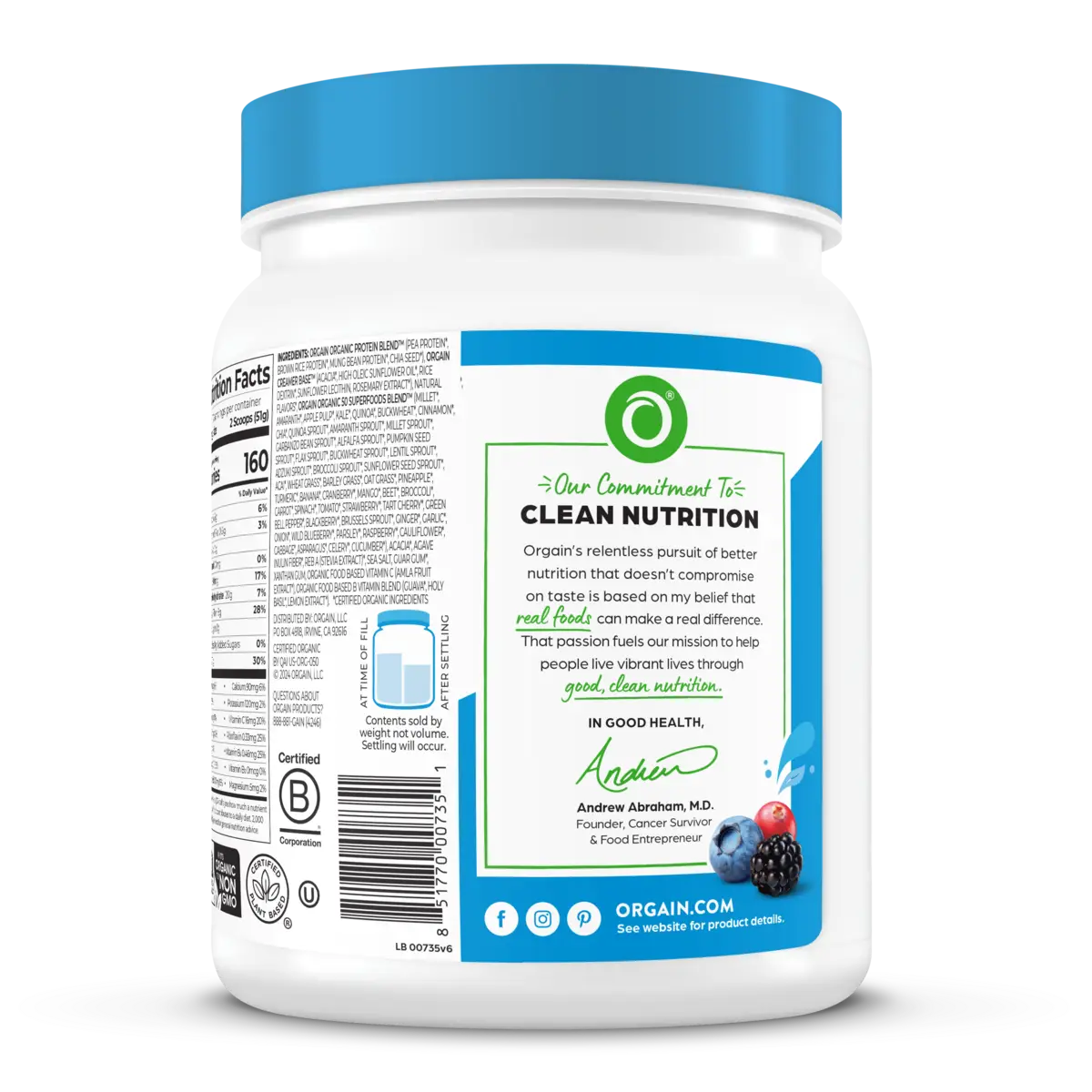 Organic Protein™ & Superfoods Plant Based Protein Powder - Vanilla bean - Image 8