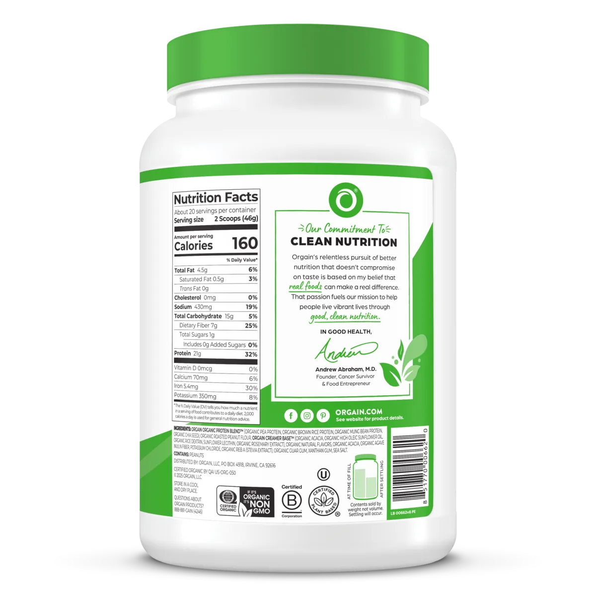 Organic Protein™ Plant Based Protein Powder - Peanut Butter - Image 4