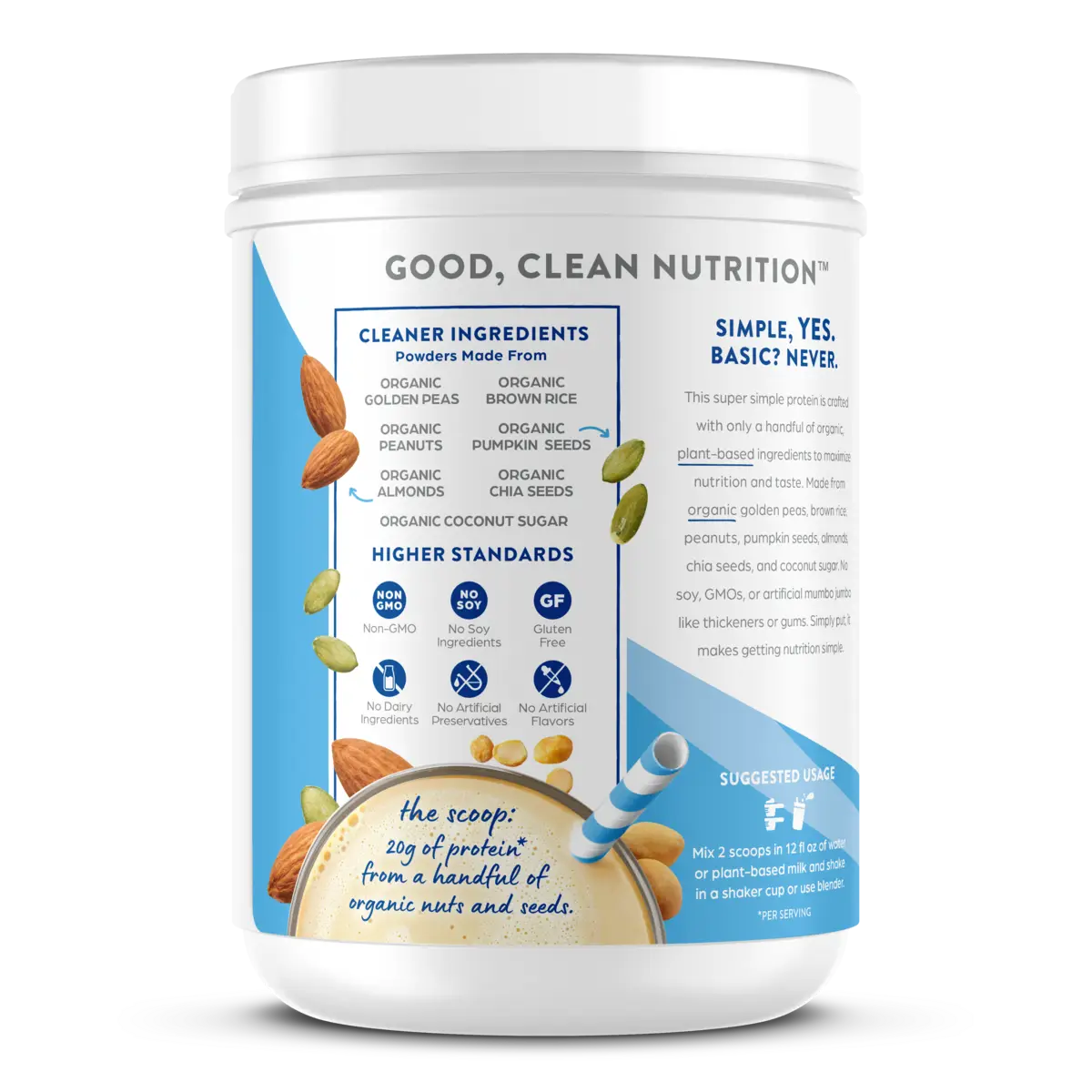 Simple Organic Plant-Based Protein Powder - Creamy Vanilla - Image 3
