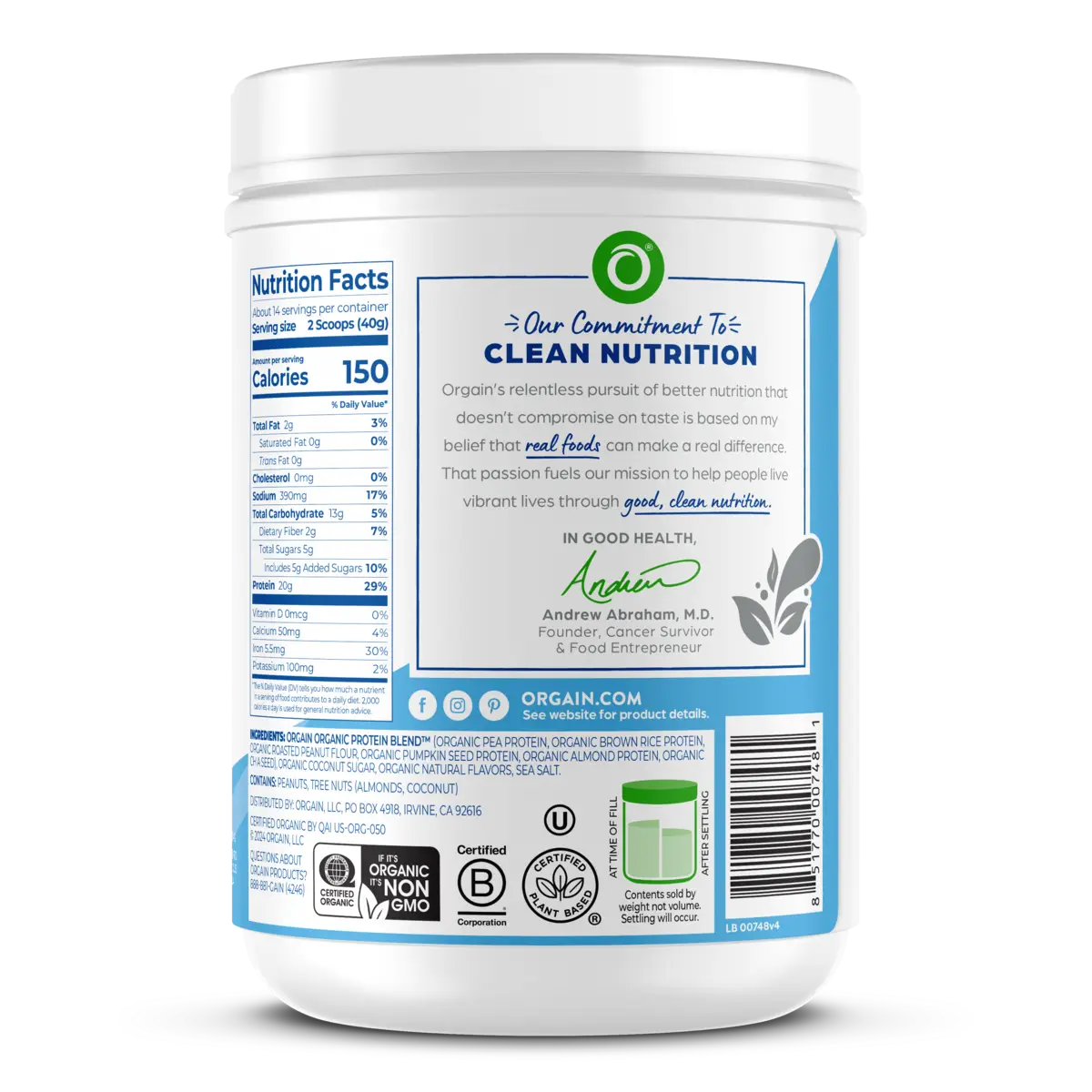 Simple Organic Plant-Based Protein Powder - Creamy Vanilla - Image 4