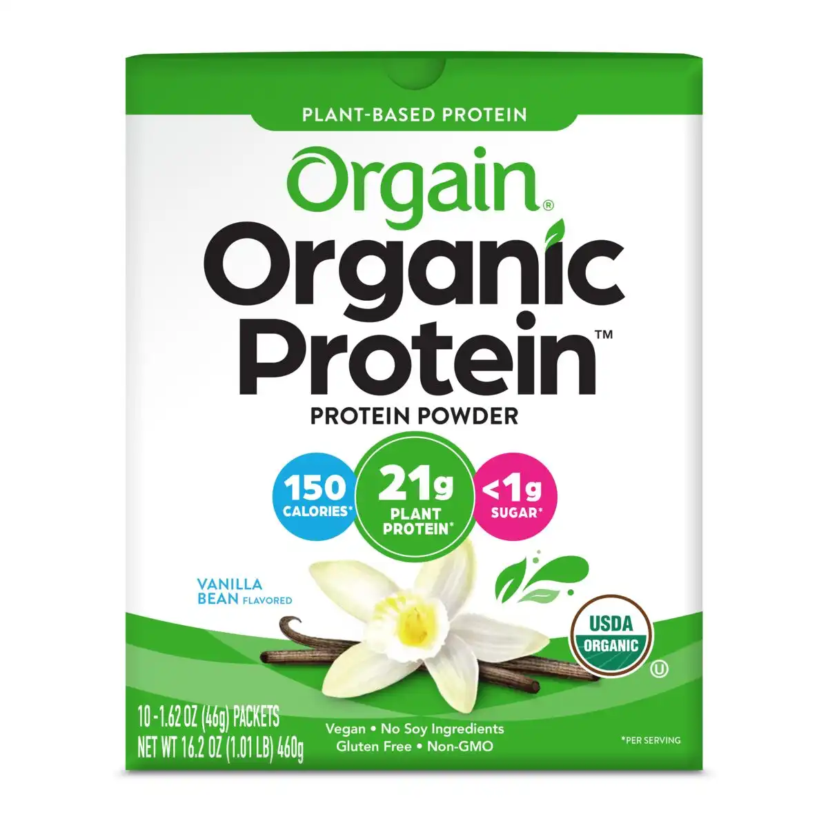 Single Serve Organic Protein™ Plant Based Protein Powder - Vanilla Bean - Image 3